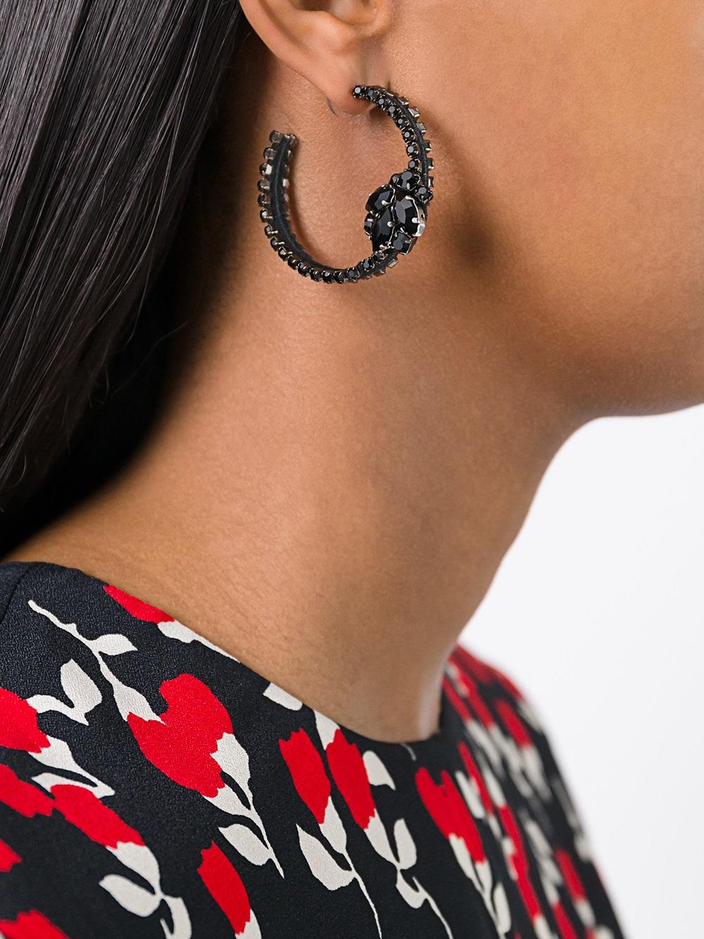 stone embellished hoop earrings