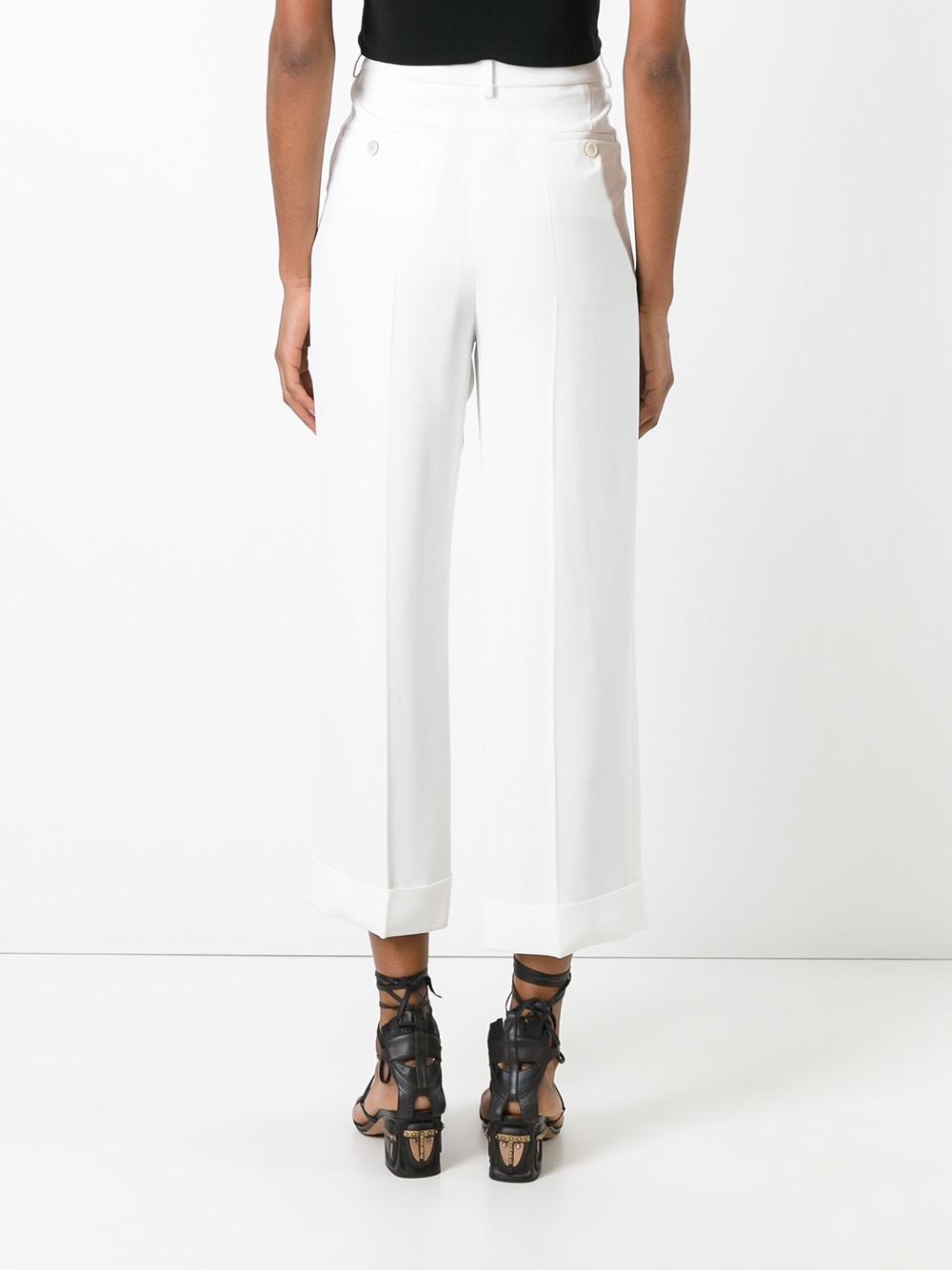 straight leg tailored trousers