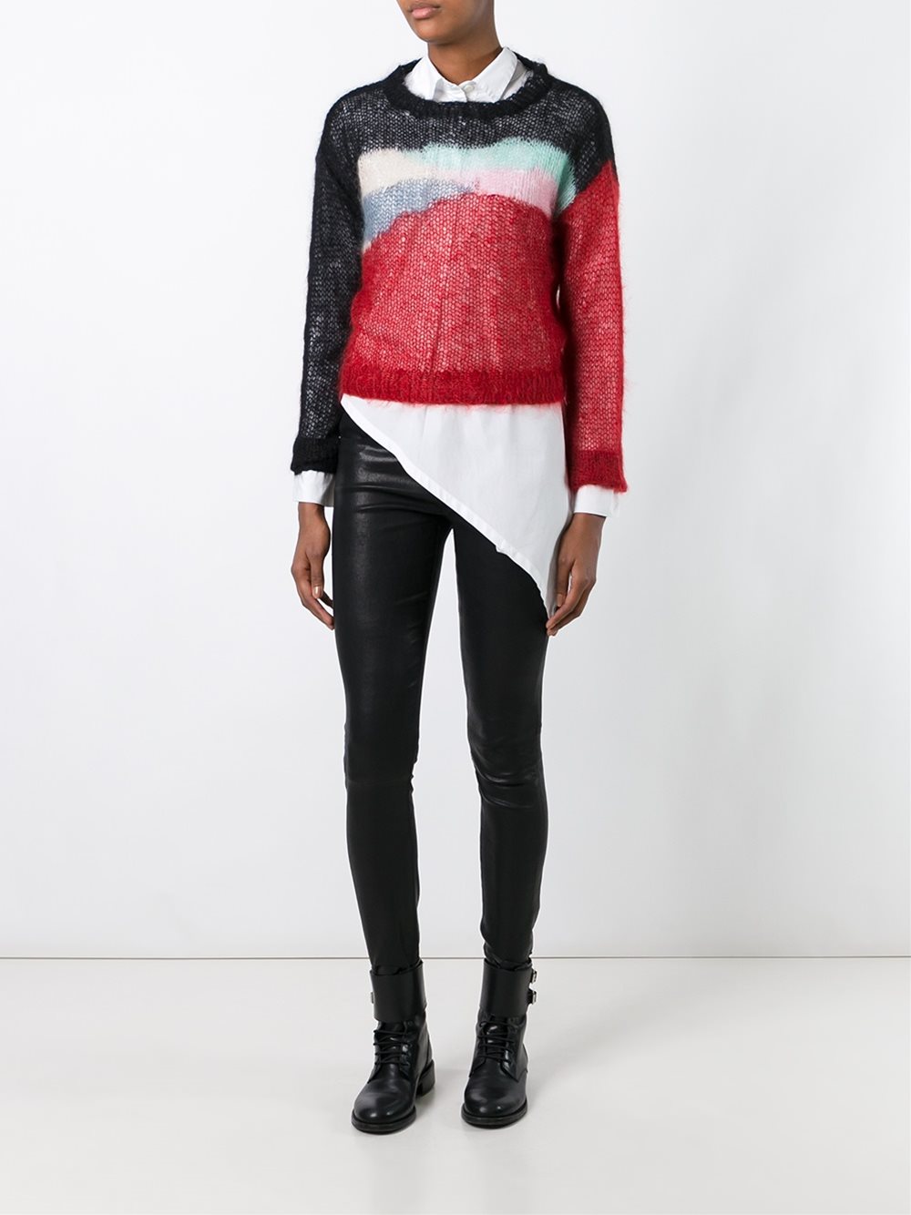blurry stripe pullover