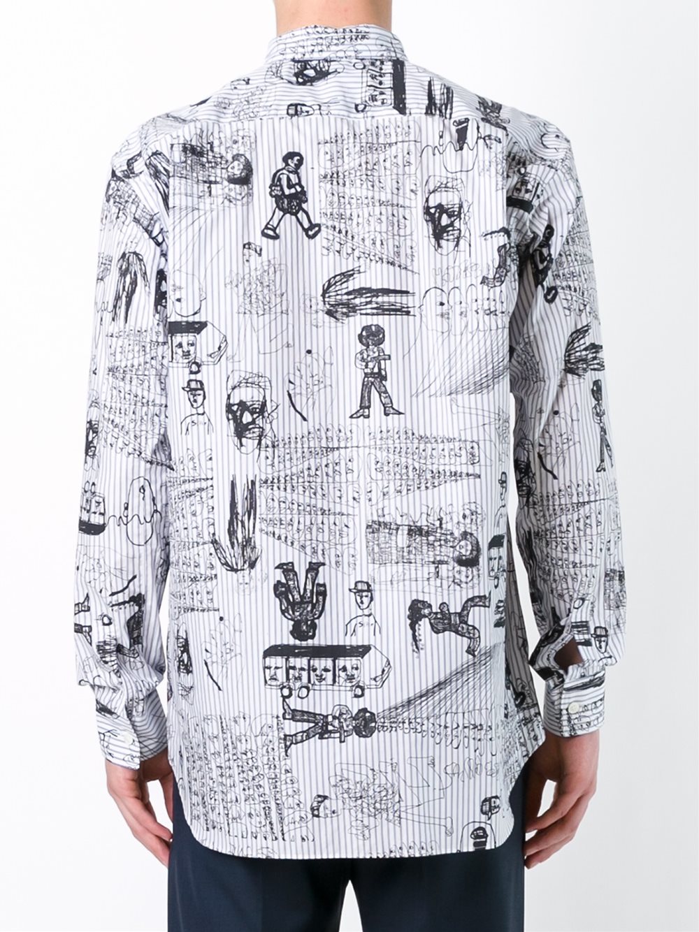 contrast panel printed shirt