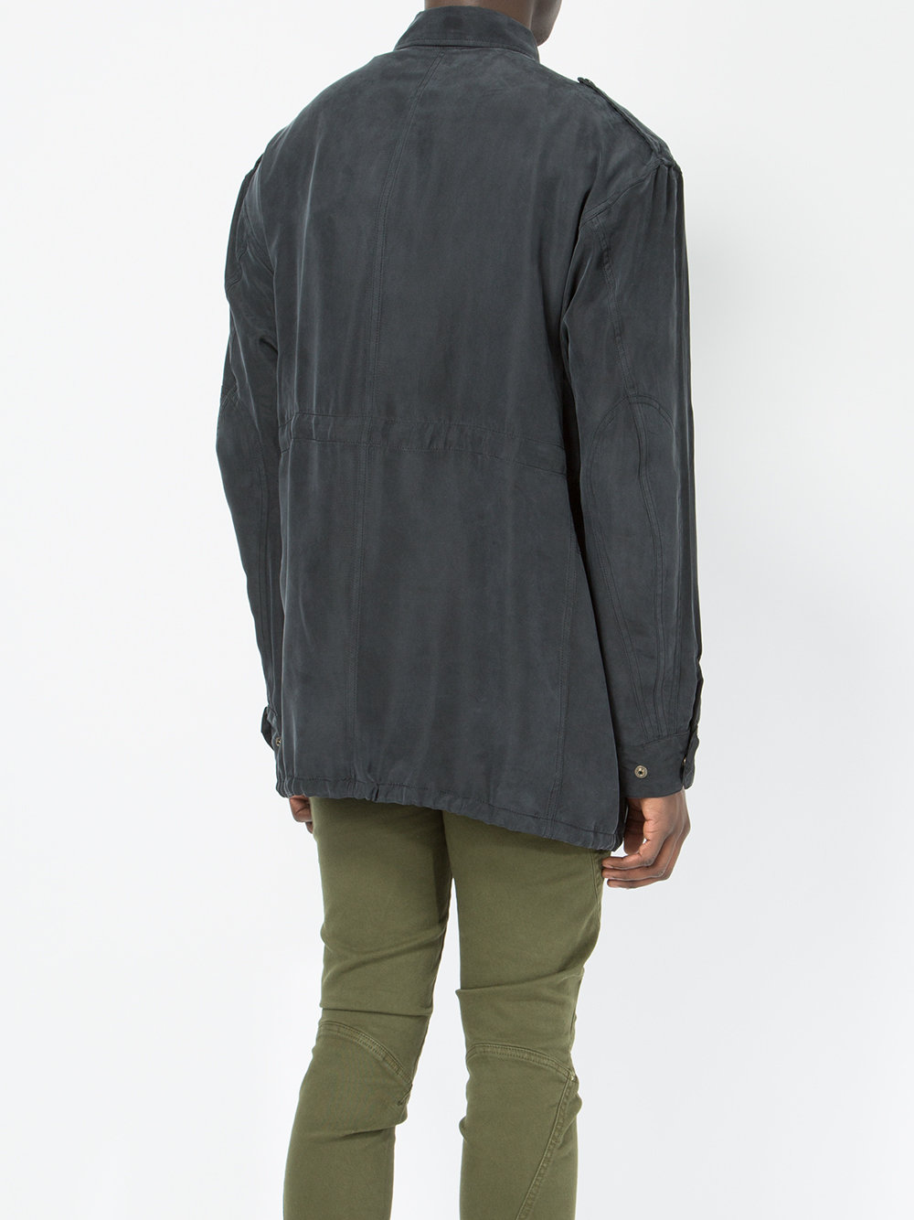 cargo pockets drawstring jacket