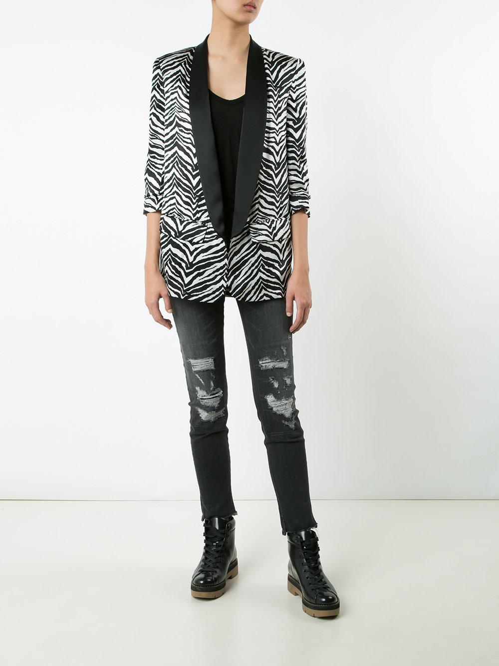 three-quarter sleeve blazer
