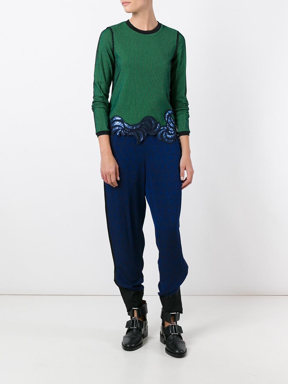 side stripe tapered trousers