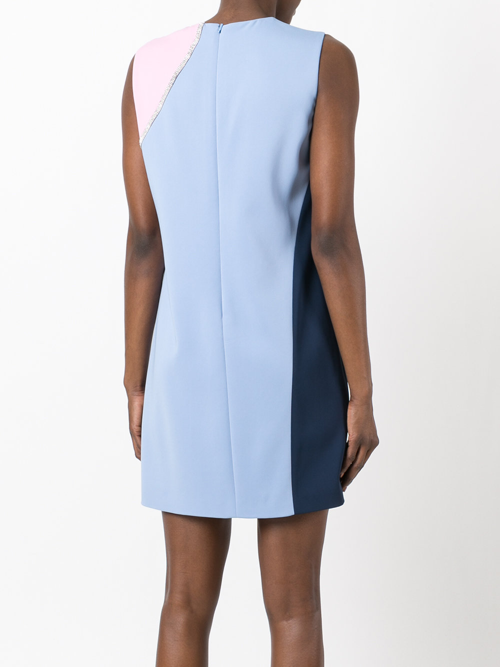 crystal-mesh colour block dress