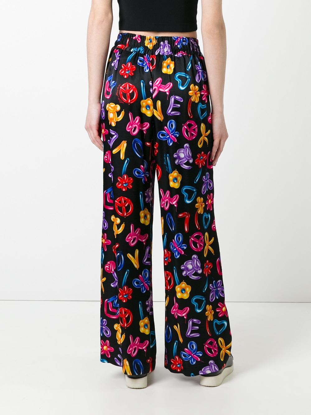 multiple prints straight trousers