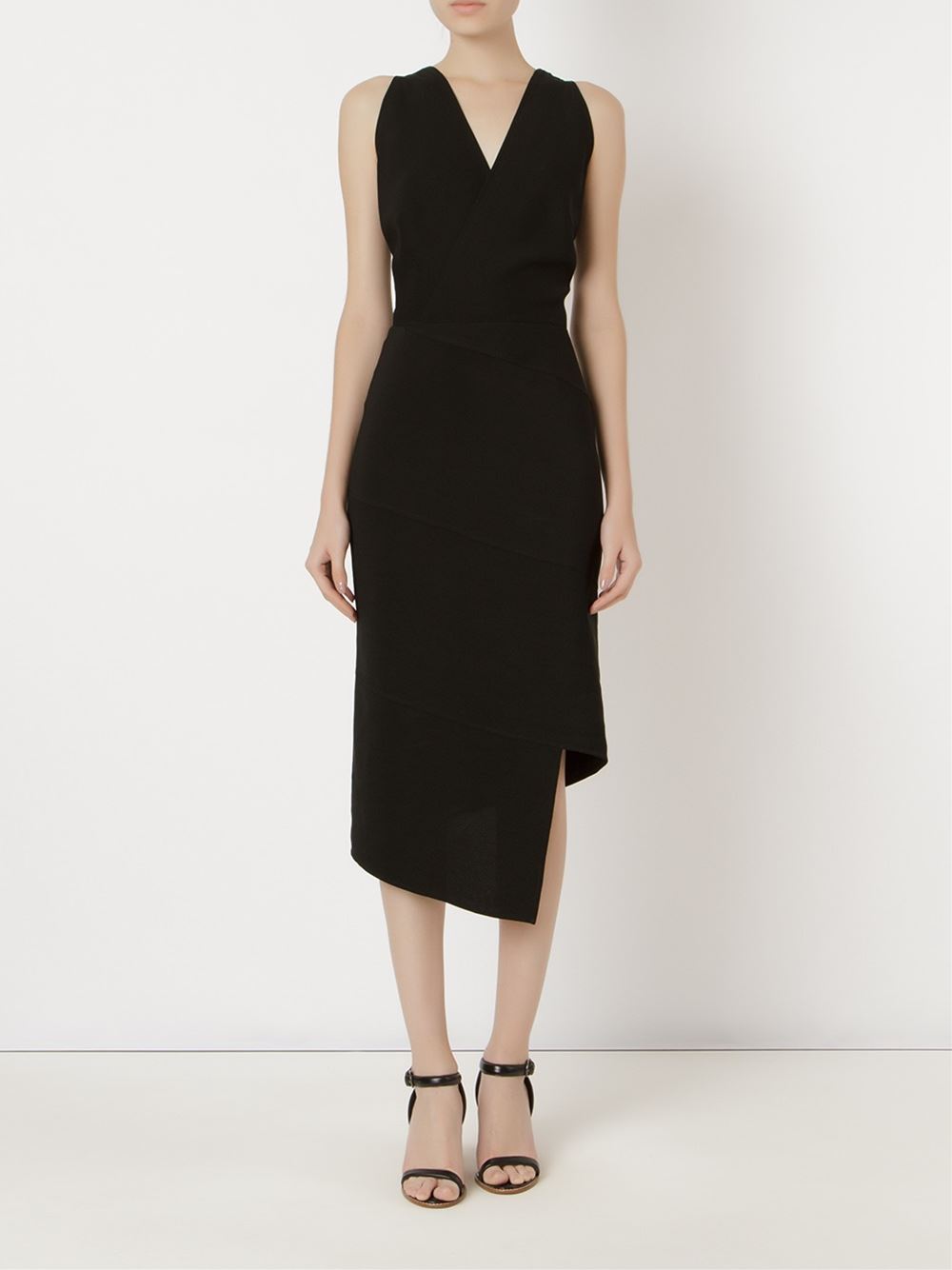 asymmetric hem midi dress