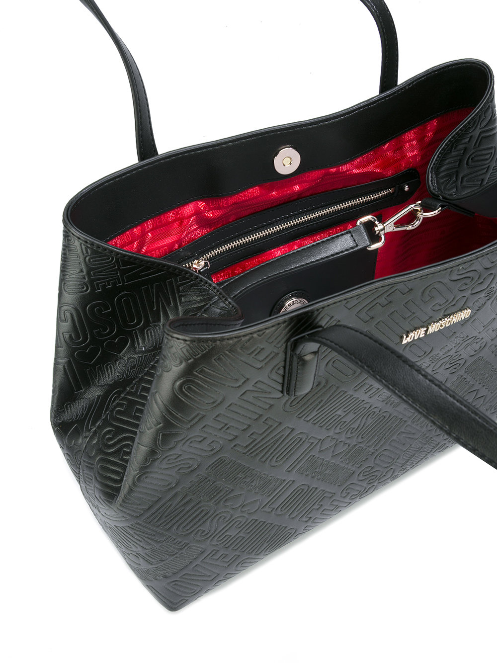 embossed logo tote 
