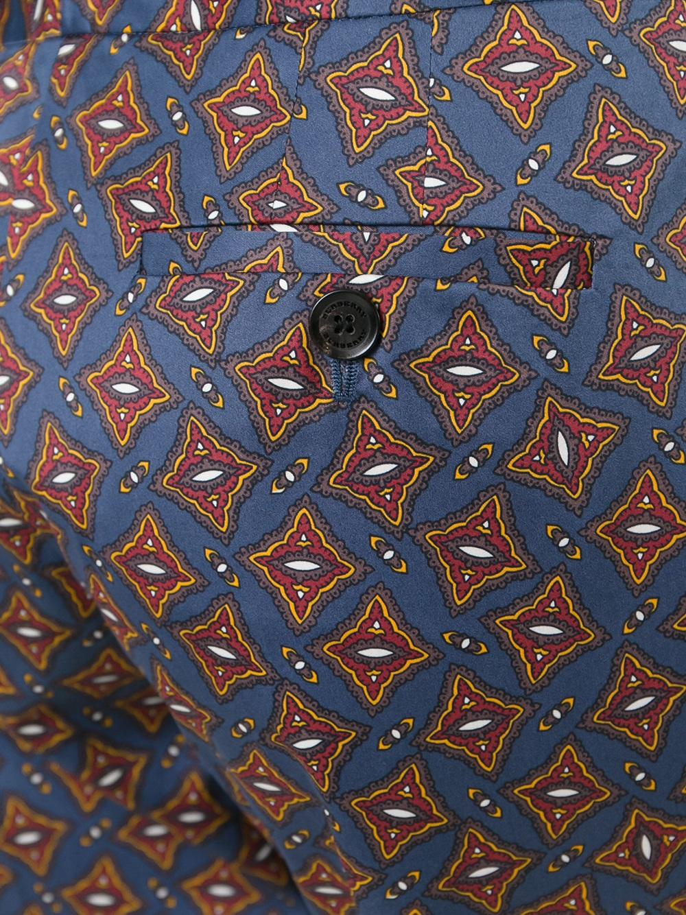 tile print trousers