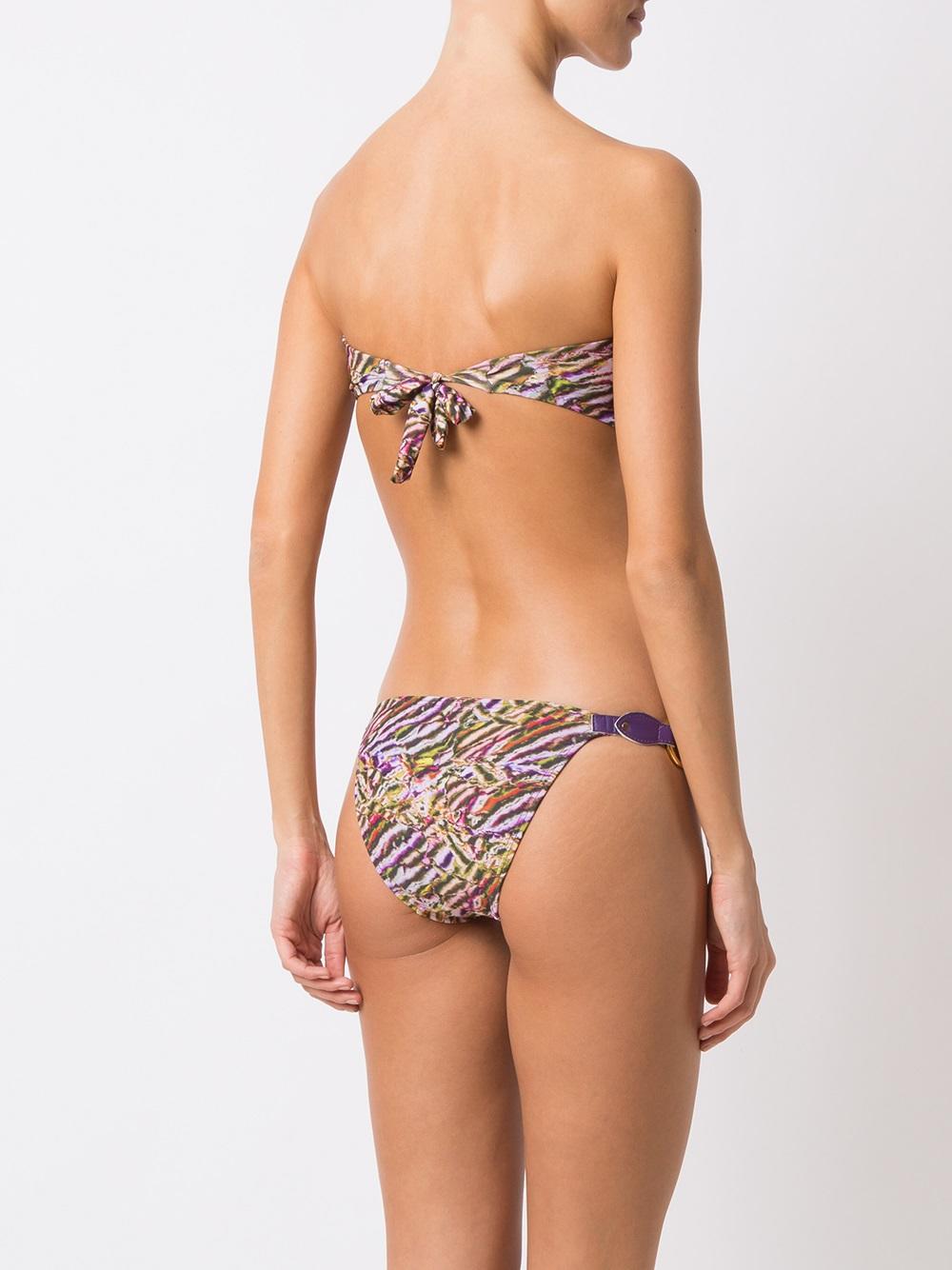 printed bandeau bikini set