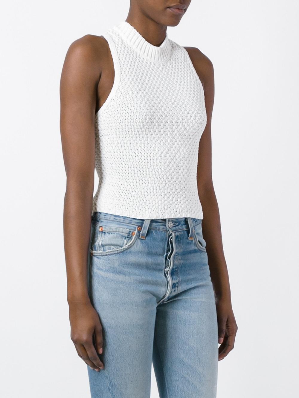 crochet back tie tank