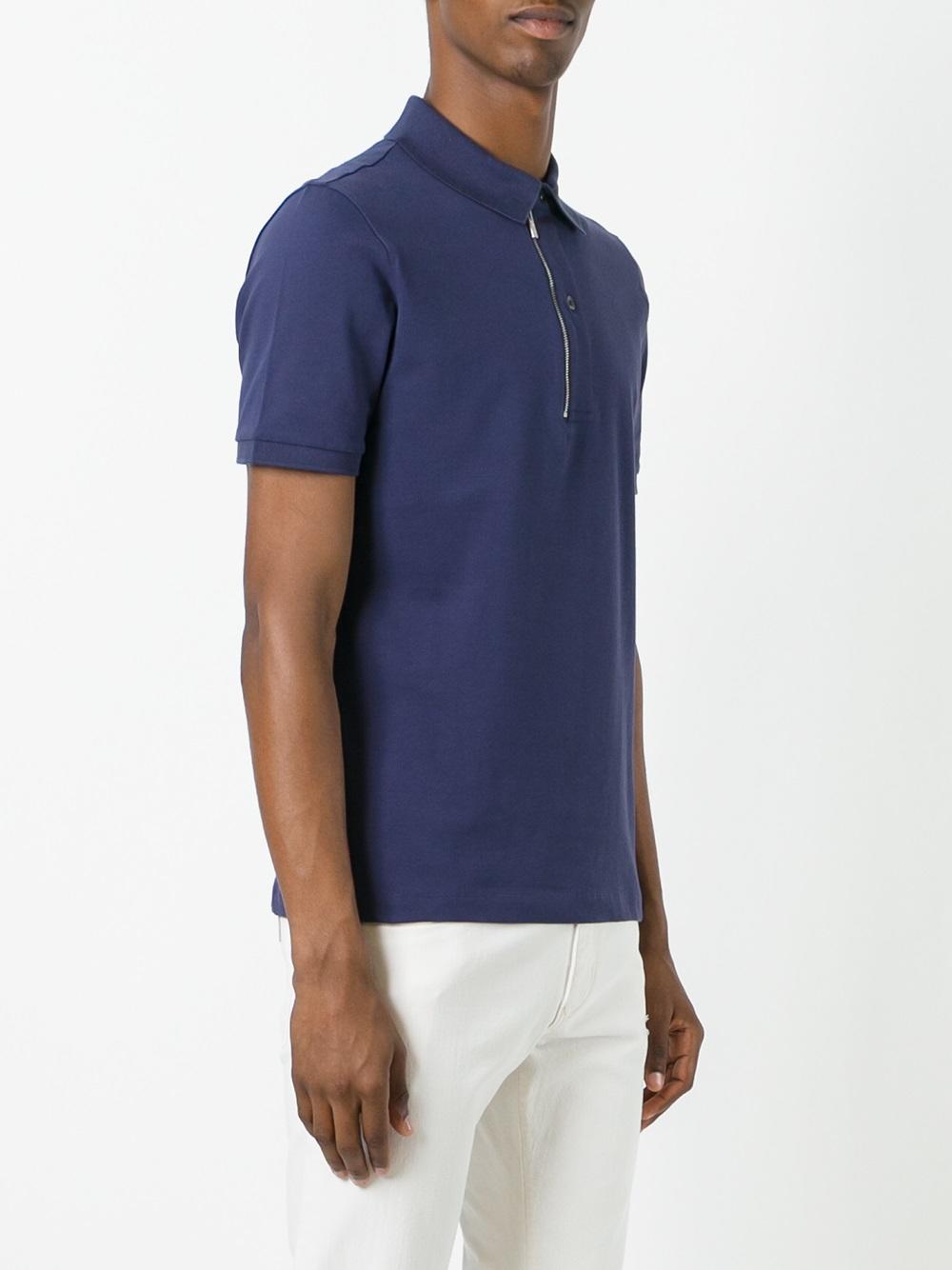 zip detail polo shirt