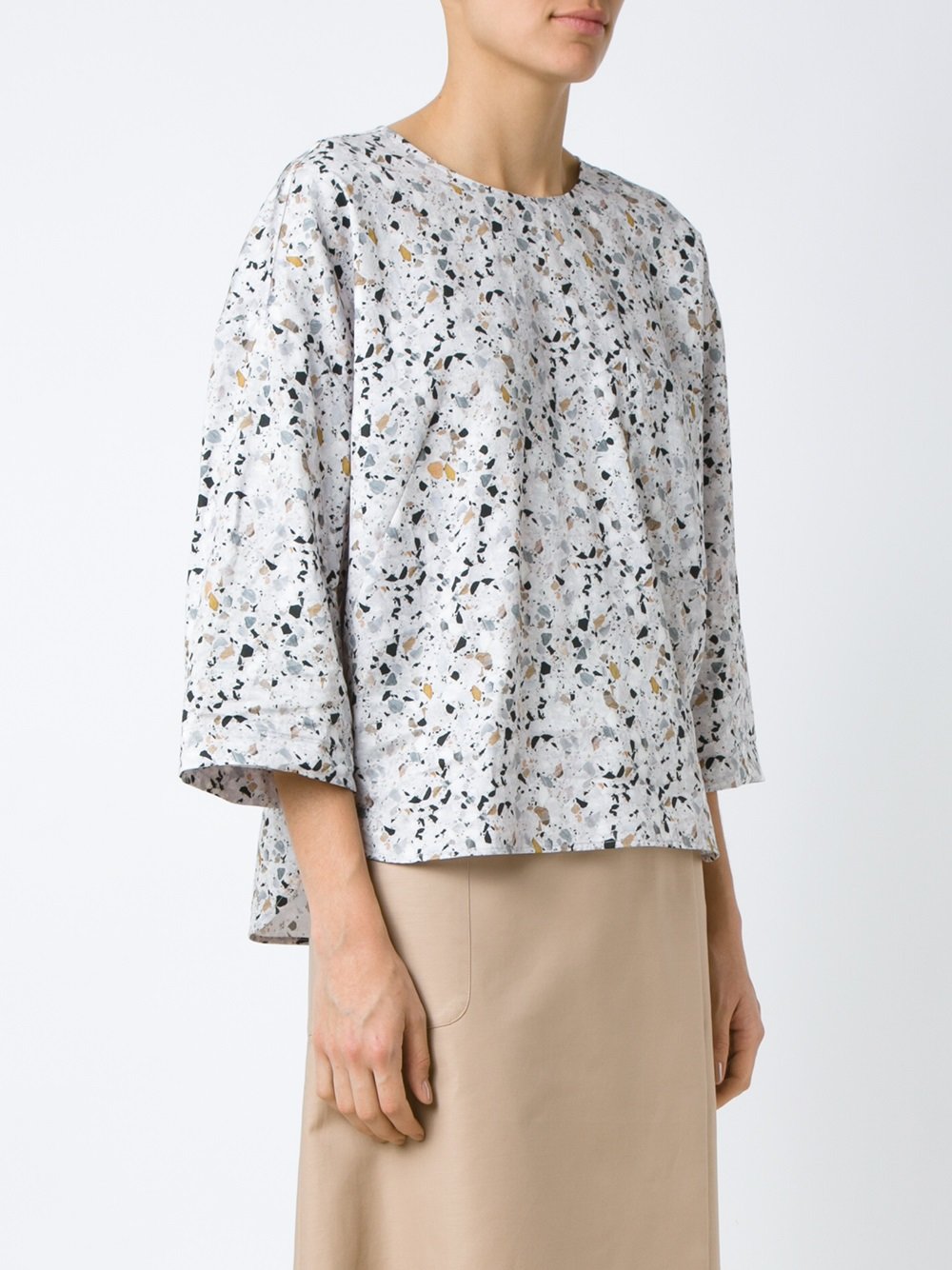 all-over print blouse