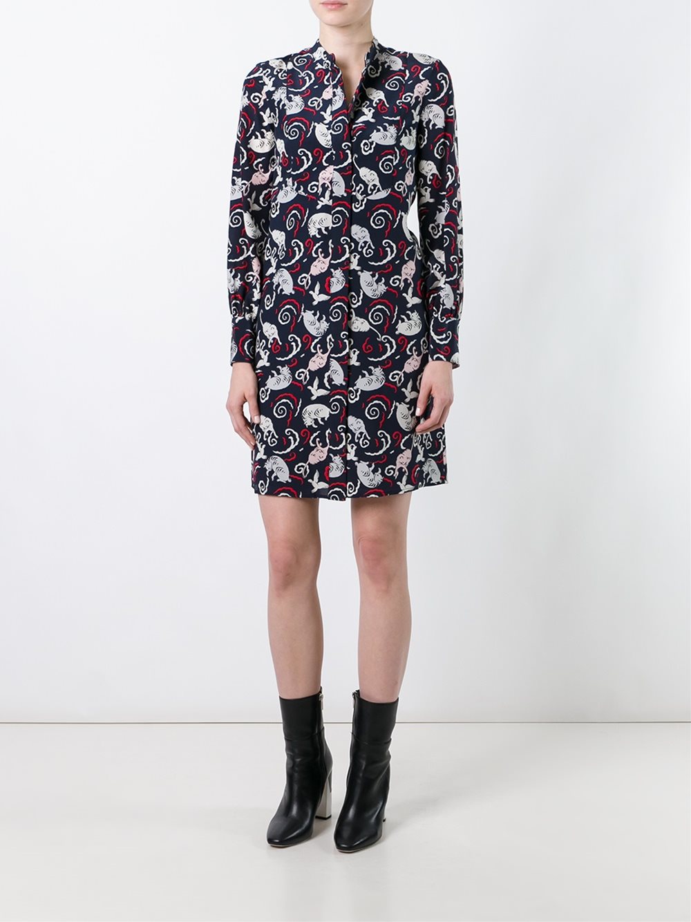 printed shirt dress