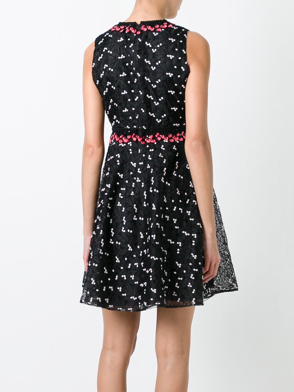 pleated trim dress