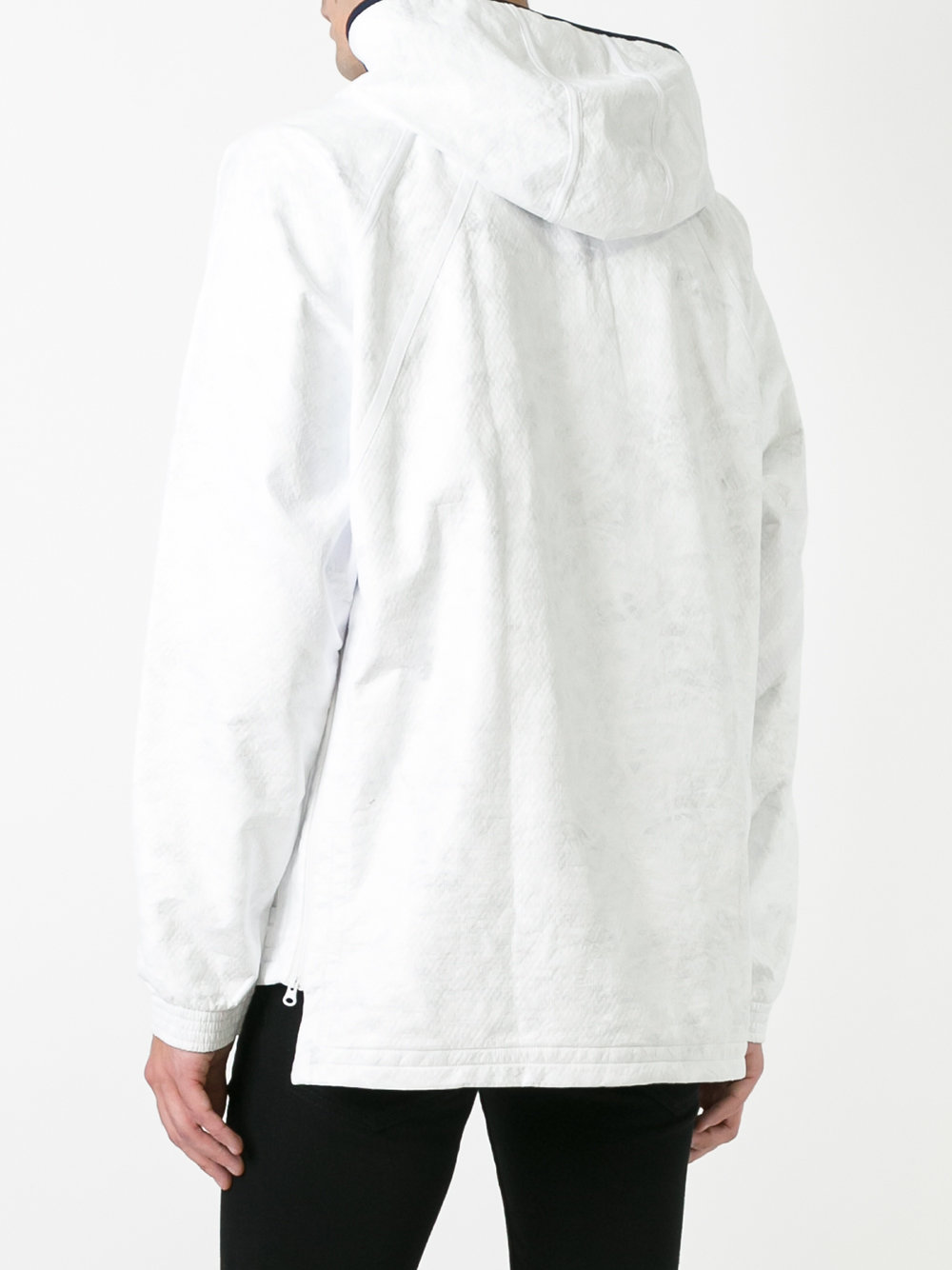 zipped neck hoodie