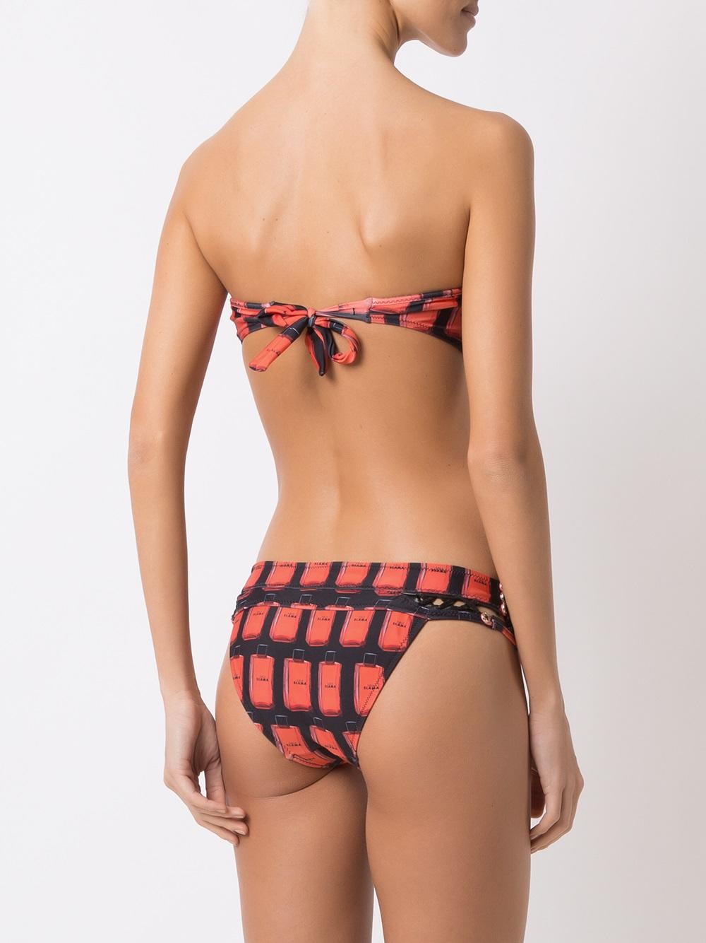 printed strapless bikini set