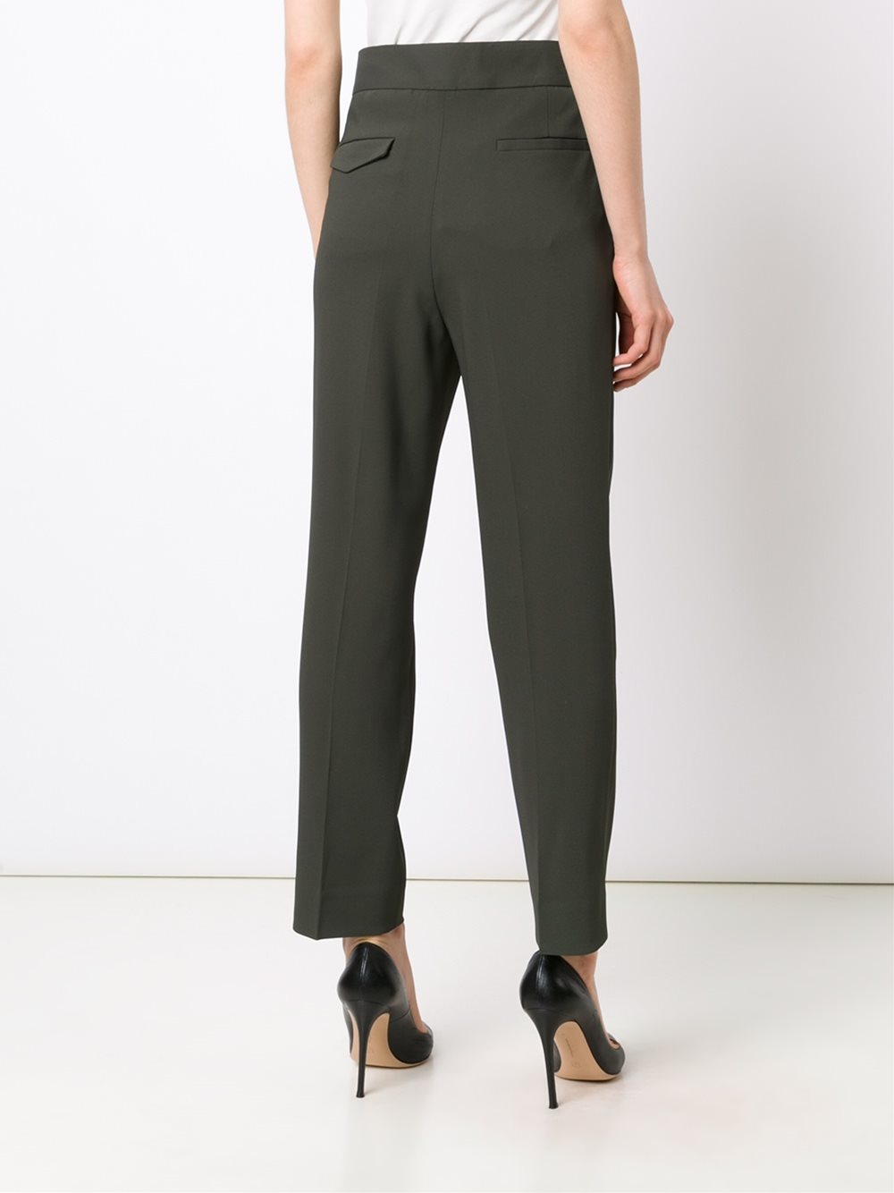 raised seam straight leg trousers