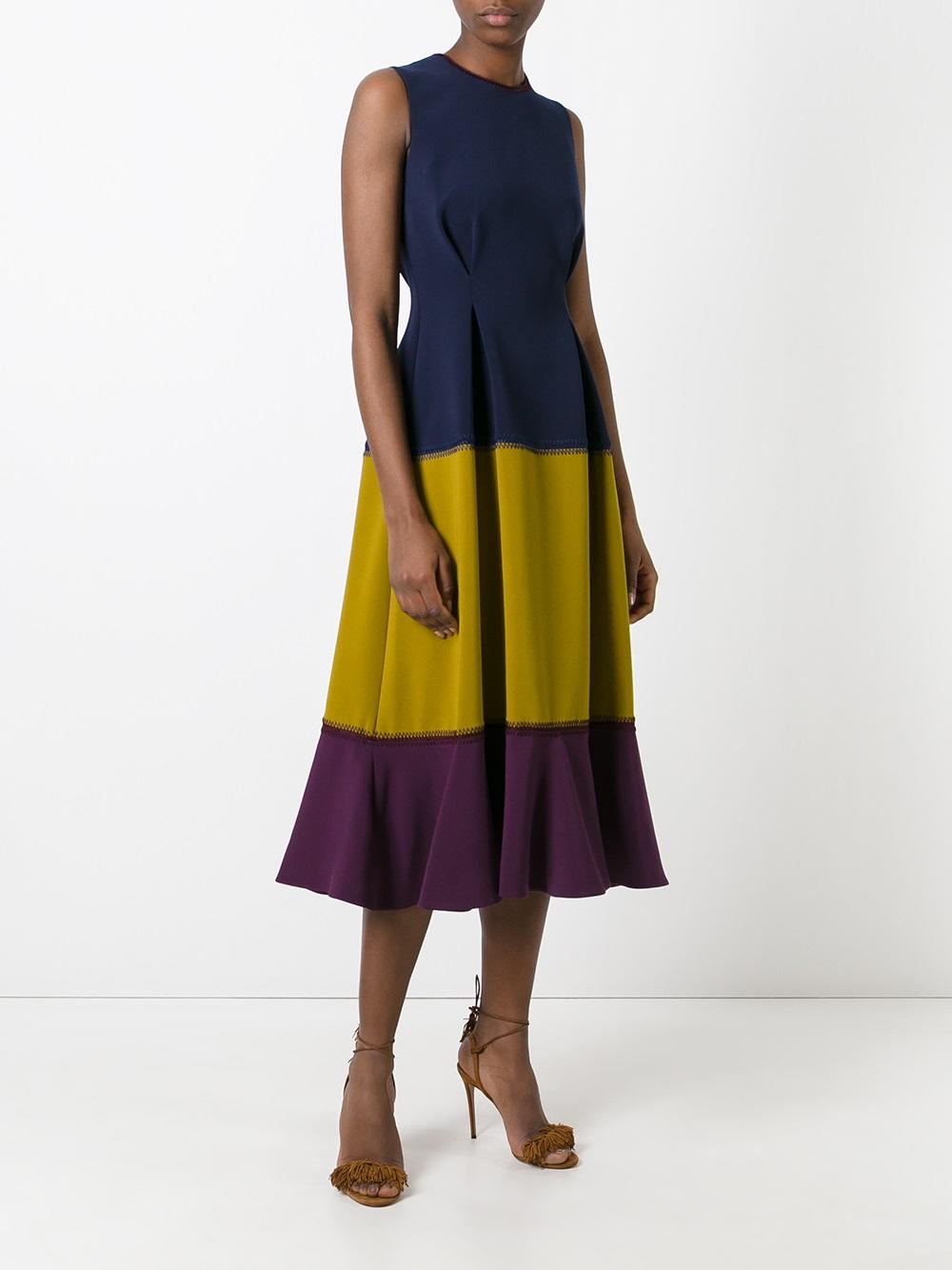 sleeveless colour-block dress 