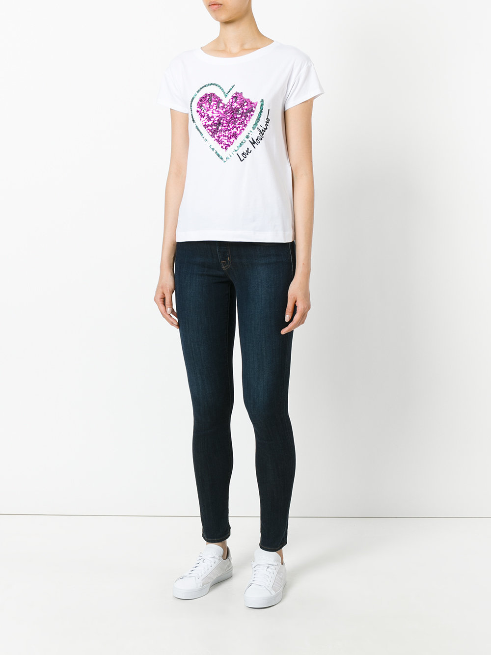 sequinned heart T-shirt