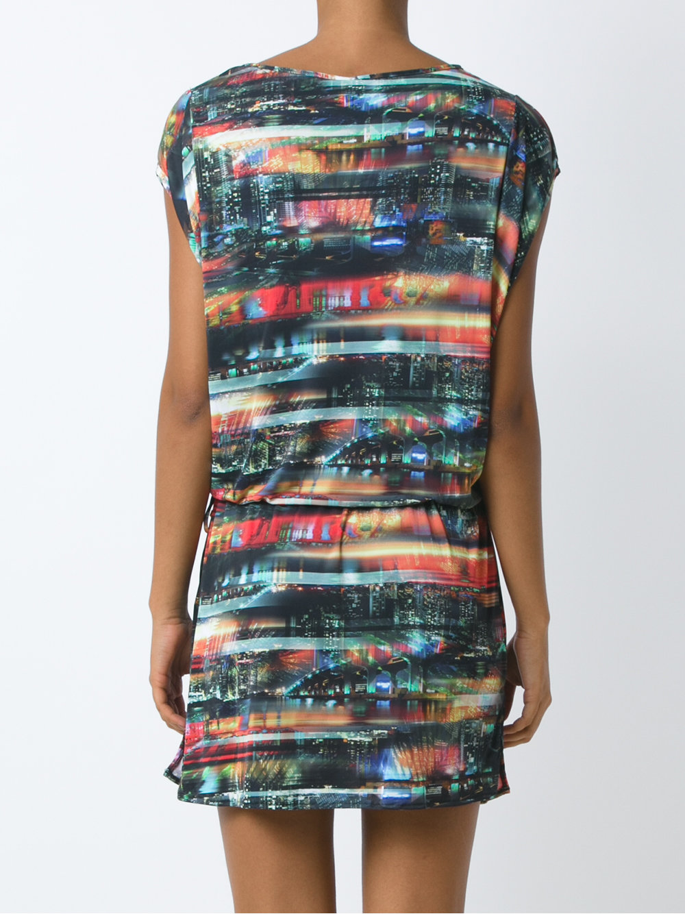 all-over print beach dress