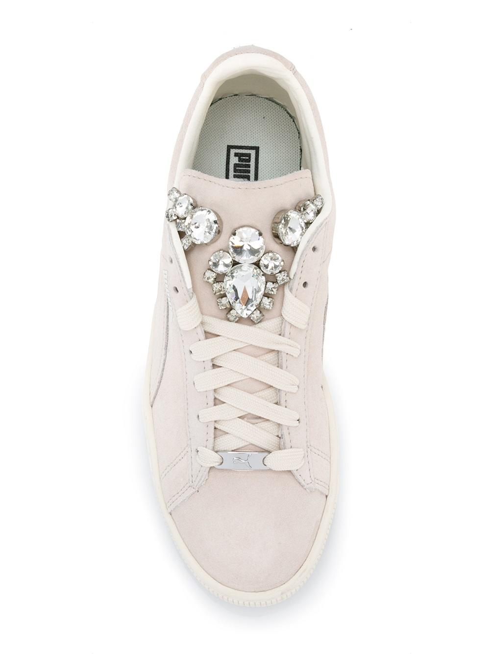 embellished lace-up sneakers