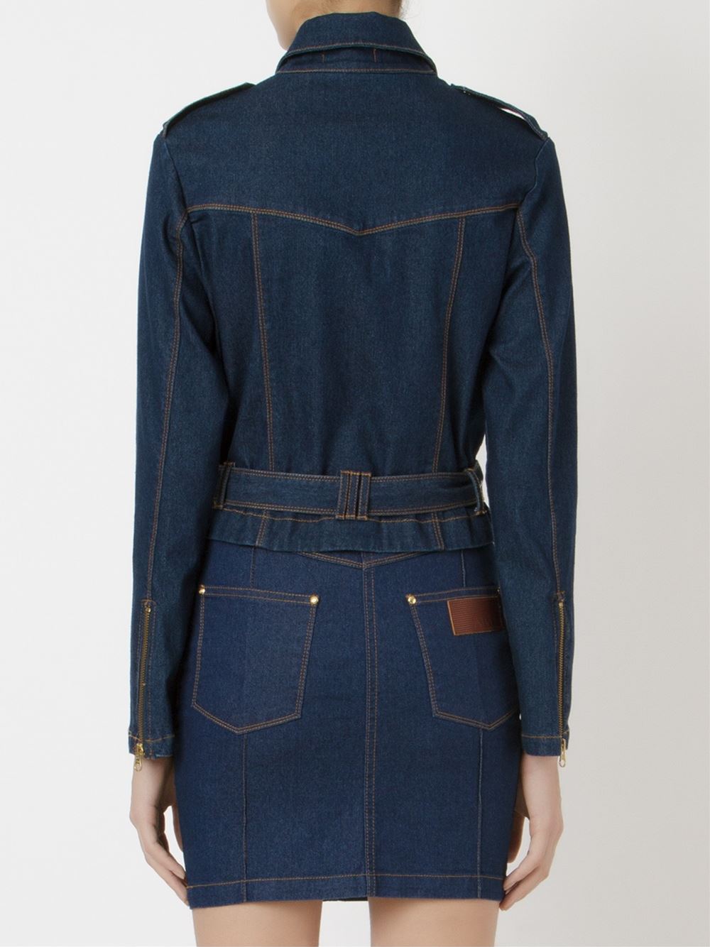 belted denim jacket