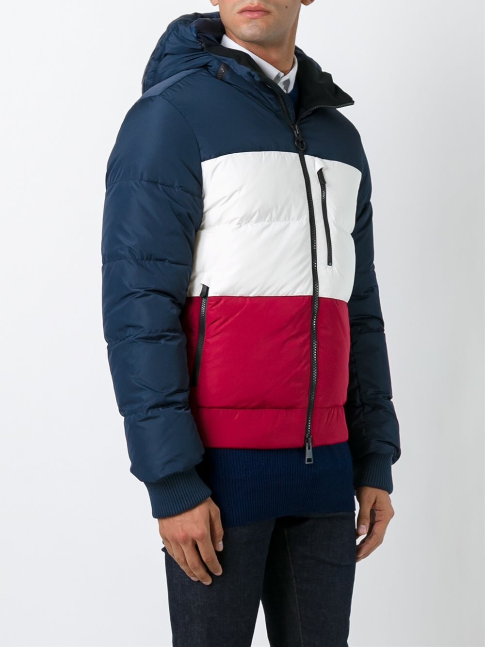 colour block padded jacket