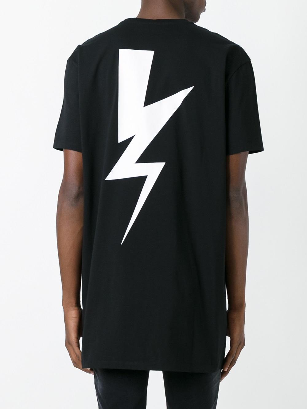 lightning bolt print T-shirt