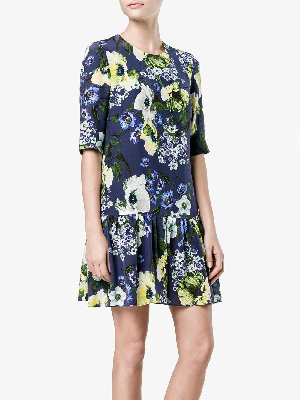 floral print silk dress