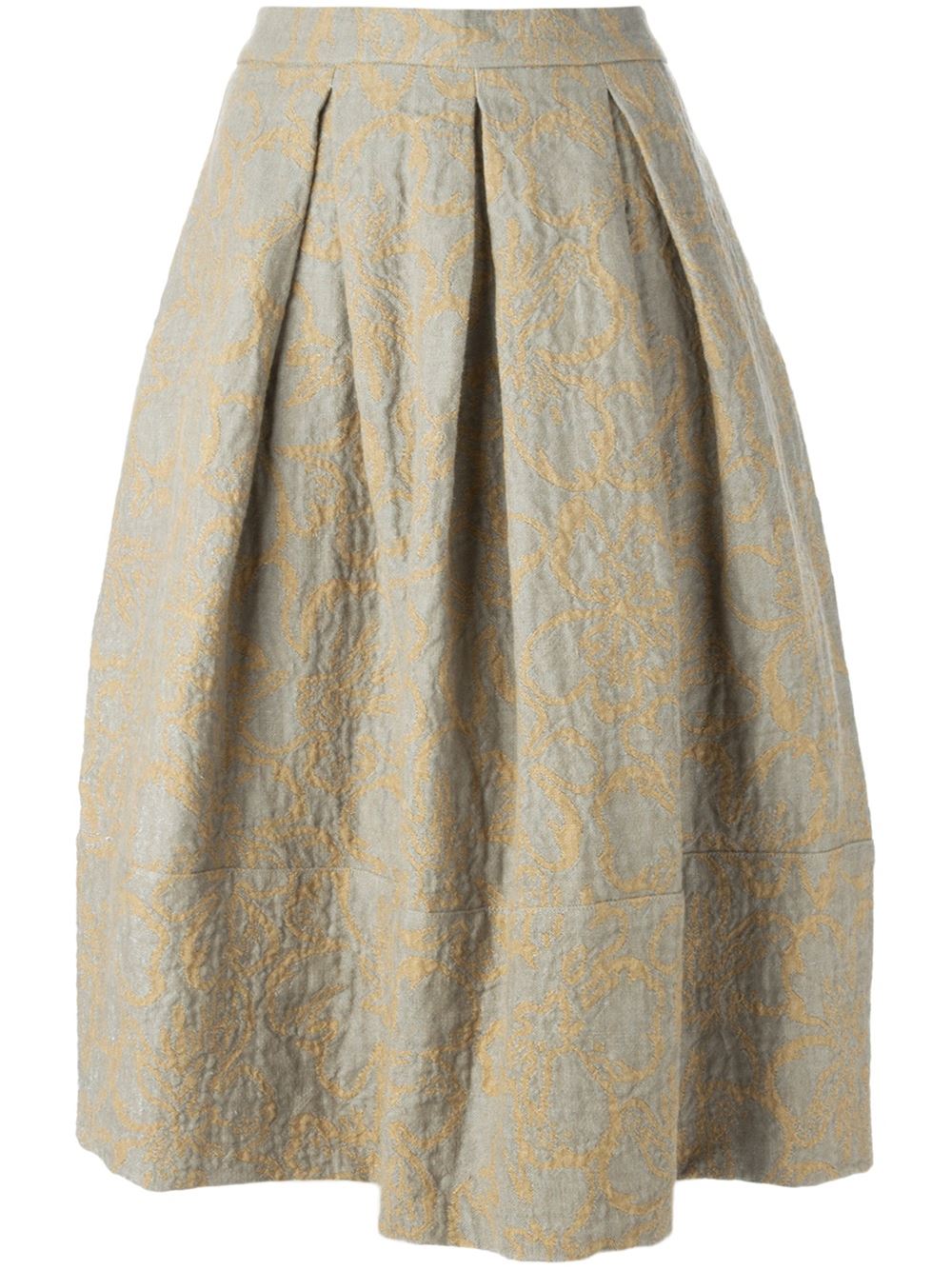 百褶缎面半身裙