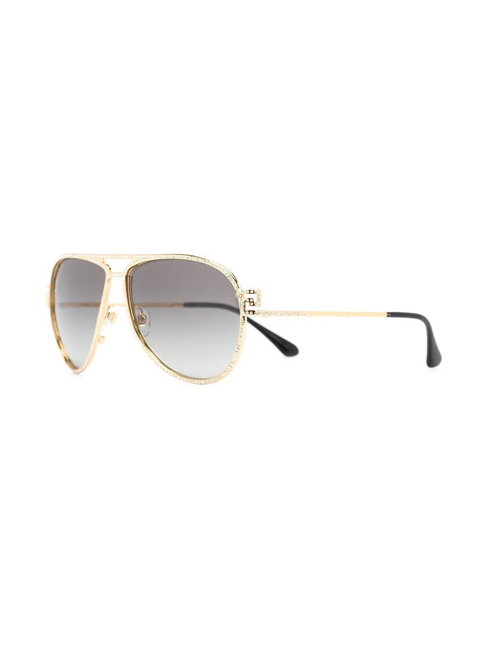 crystal trim aviator sunglasses