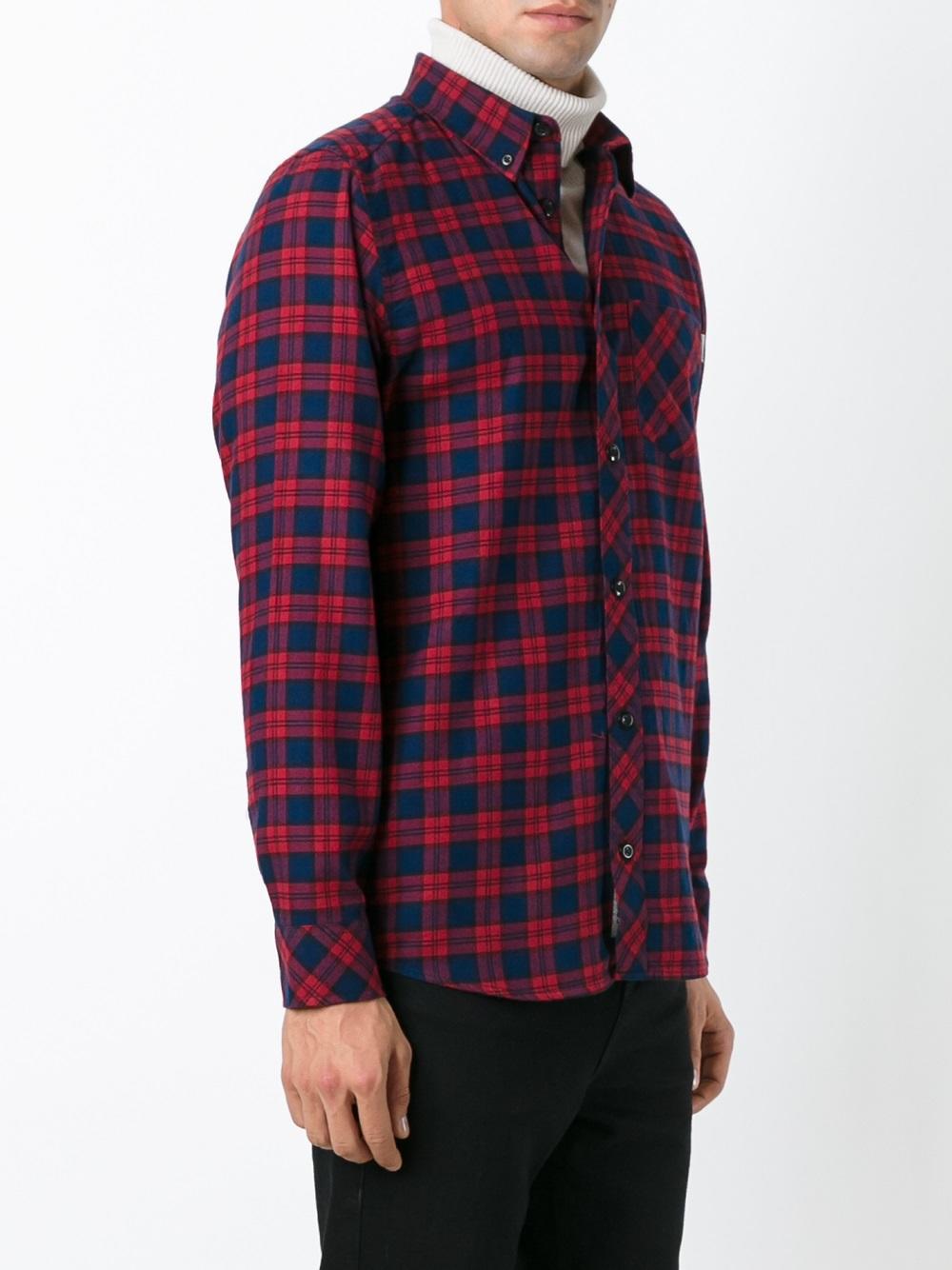 button-down plaid shirt