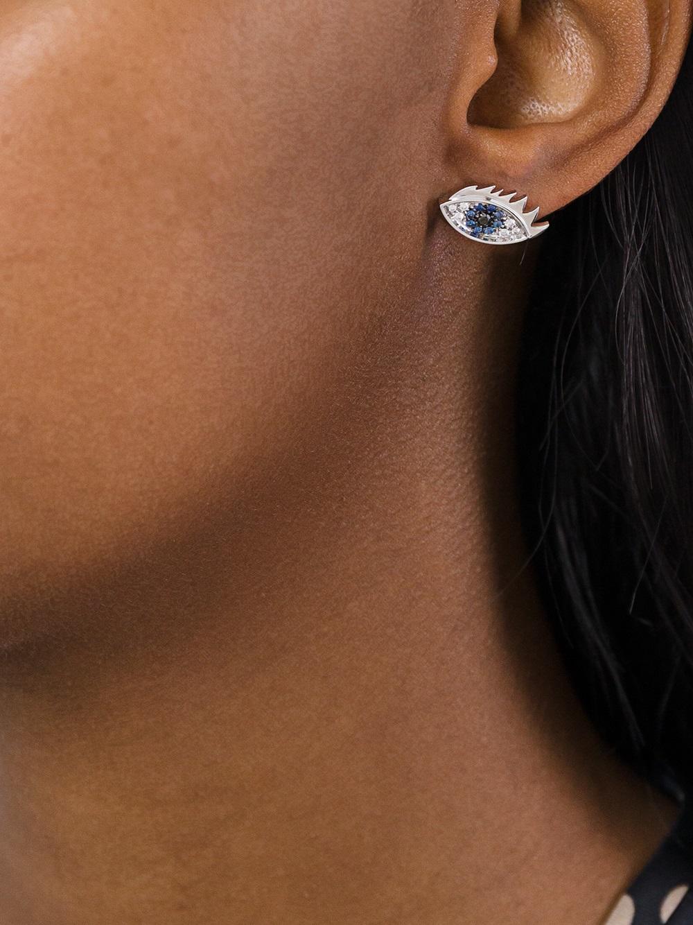 'Eyes on me' diamond and sapphire earrings