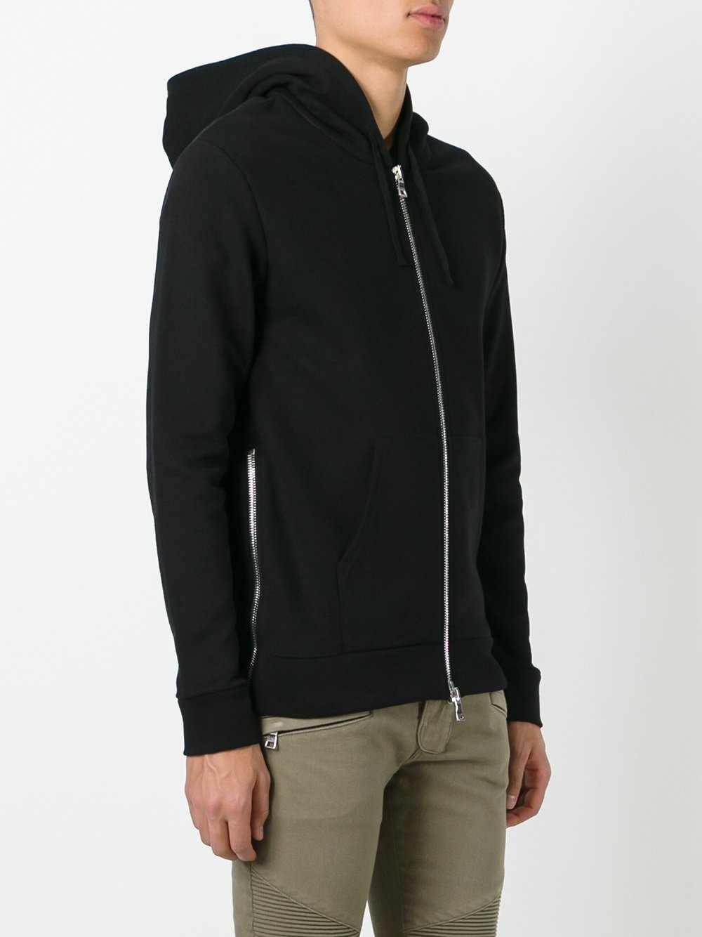 side zip fastened hoodie