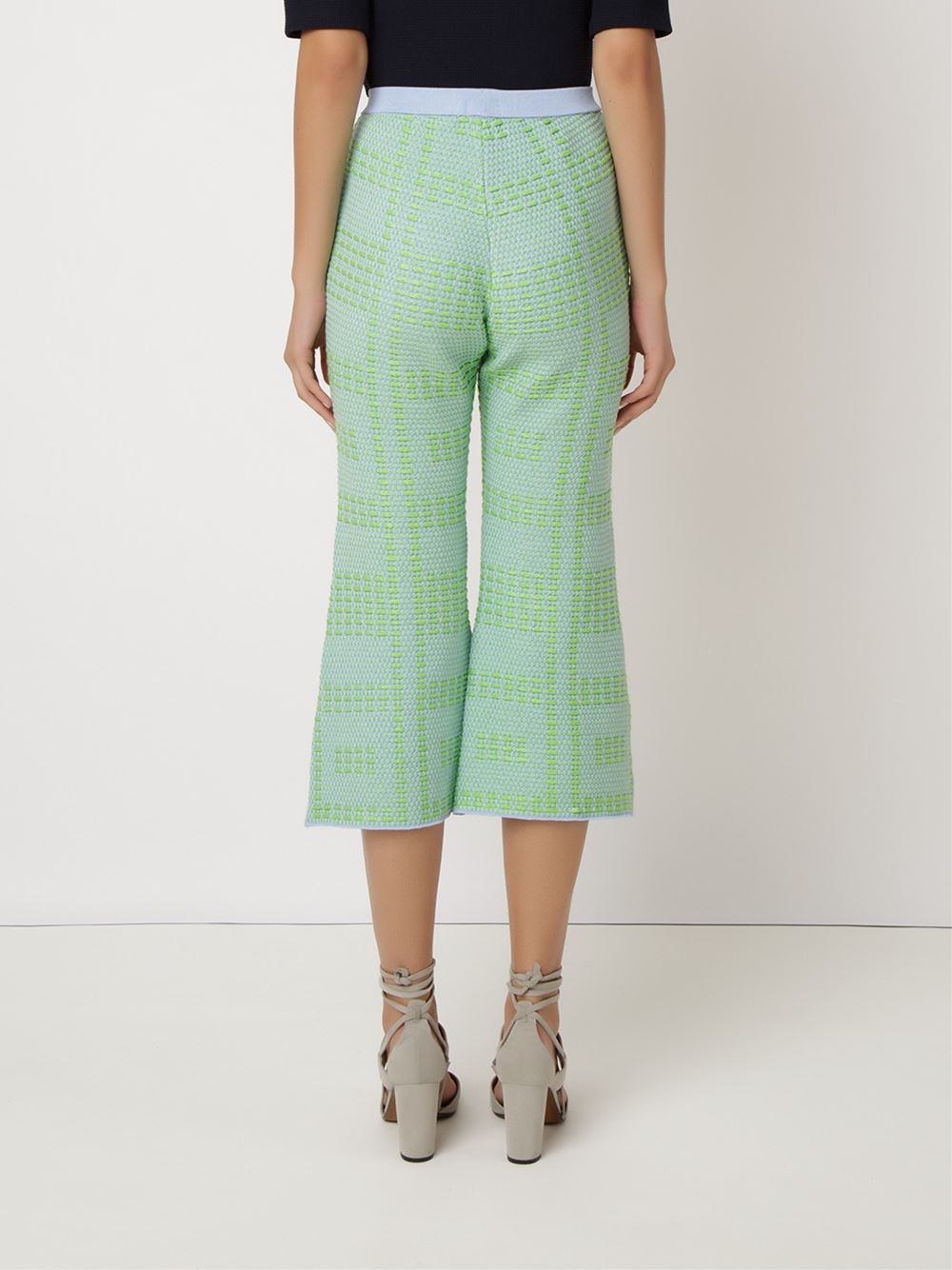cropped knit wide leg trousers