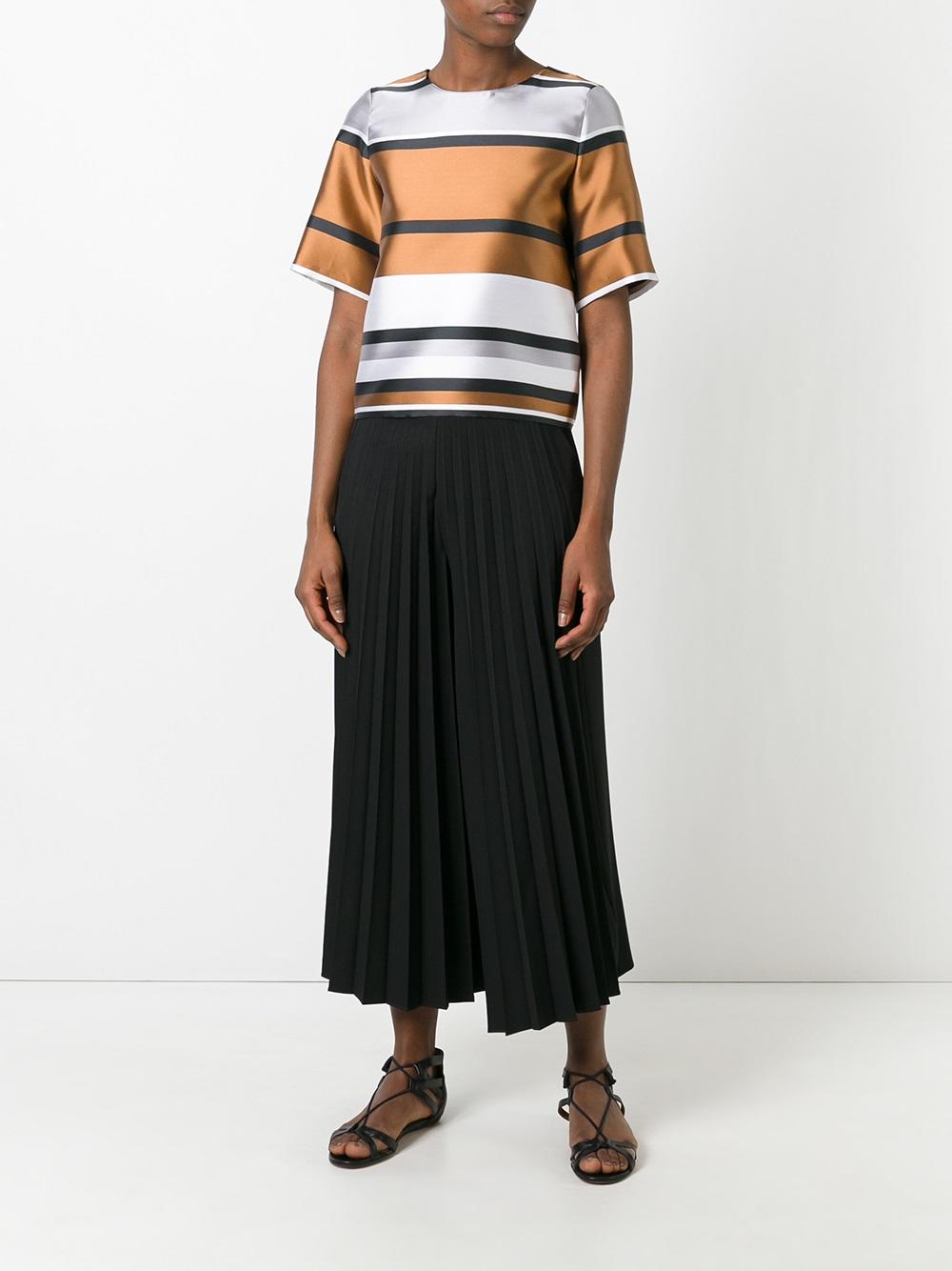 pleated cropped trousers