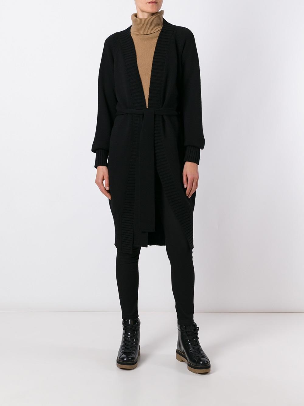 'M' belted cardi-coat