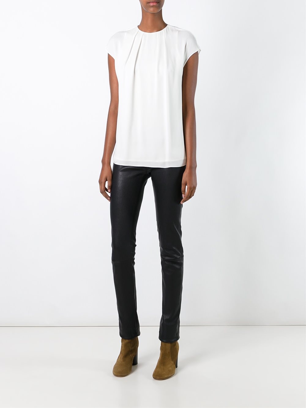 gathered neck blouse 