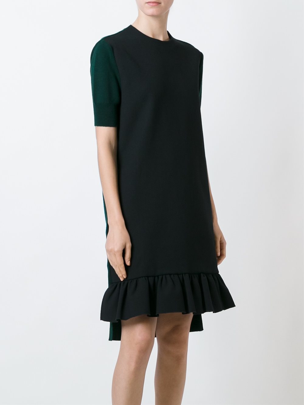 front ruffle hem dress