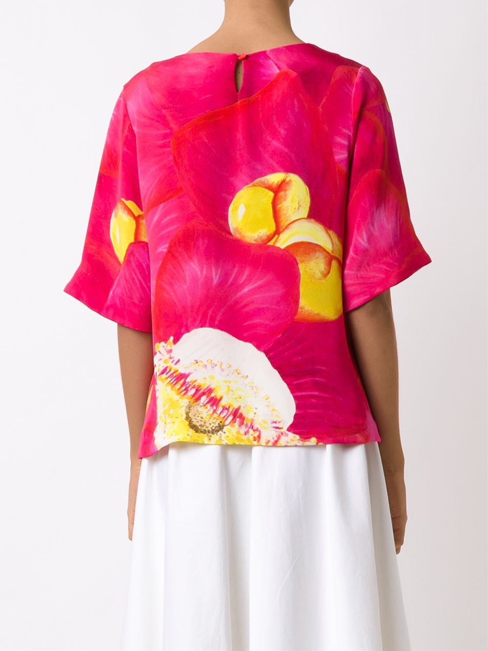 silk floral print blouse