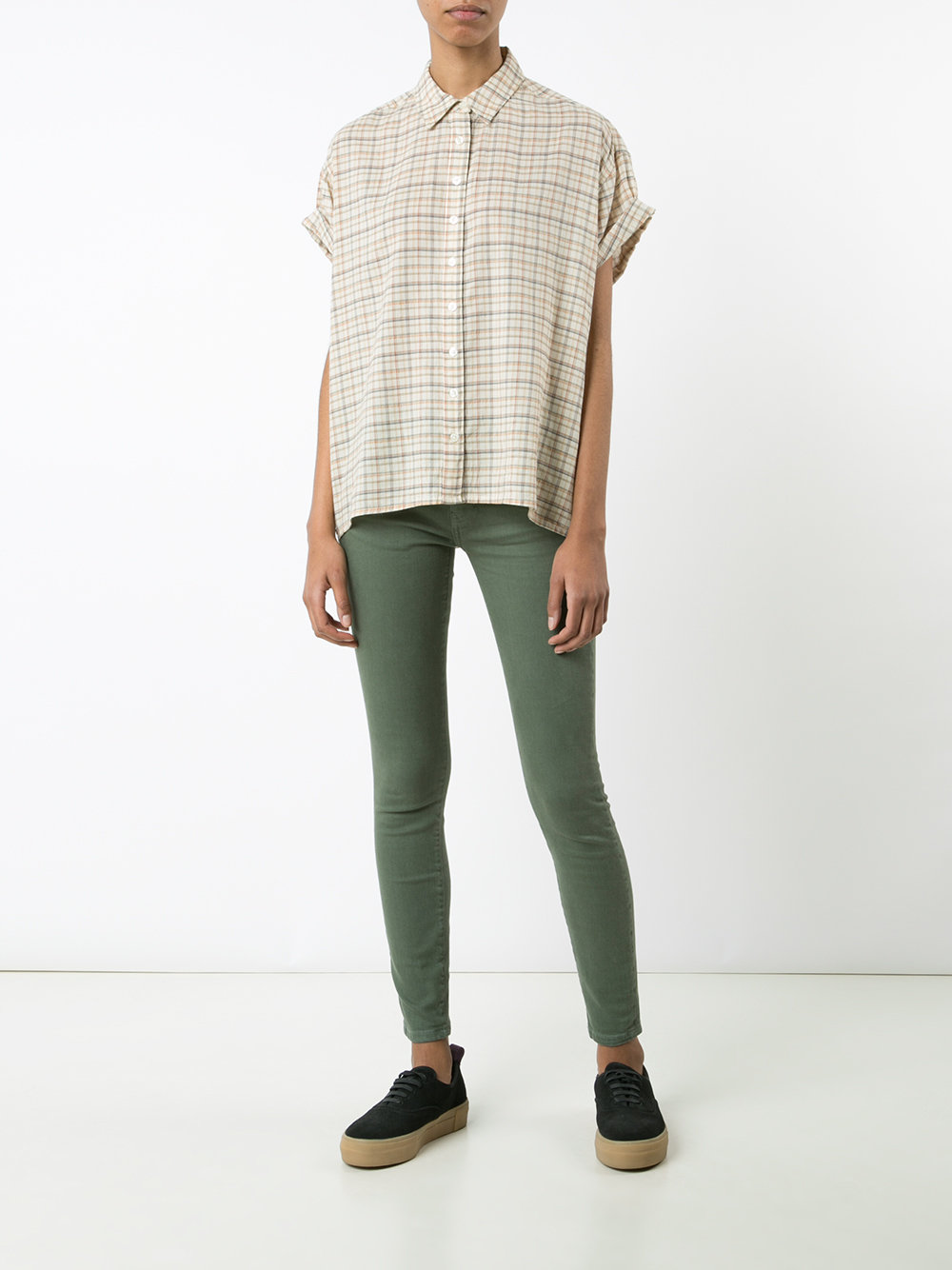plaid shortsleeved shirt
