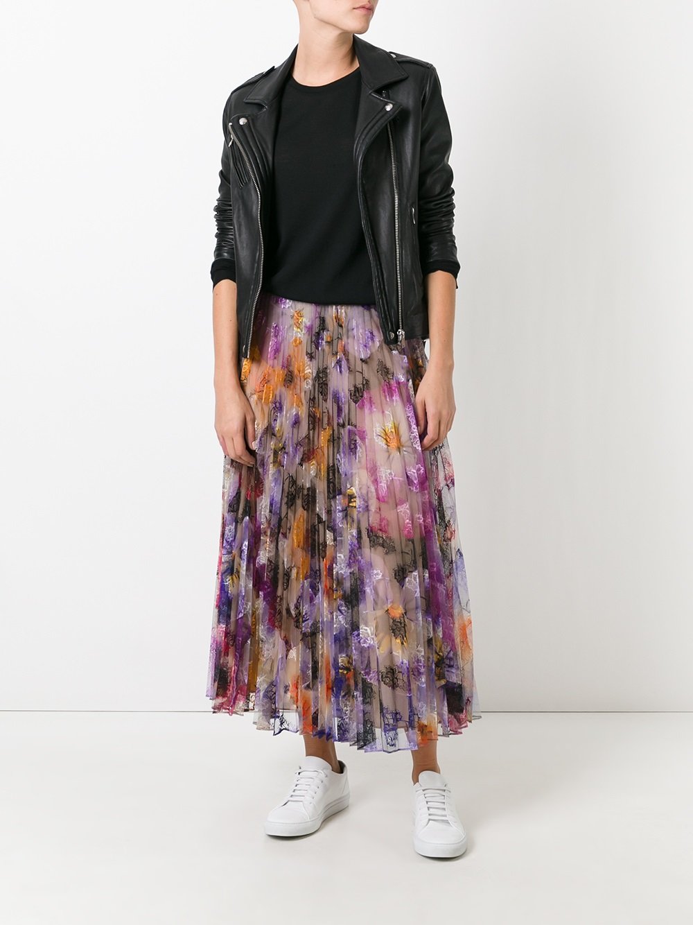 pleated pansy lace skirt