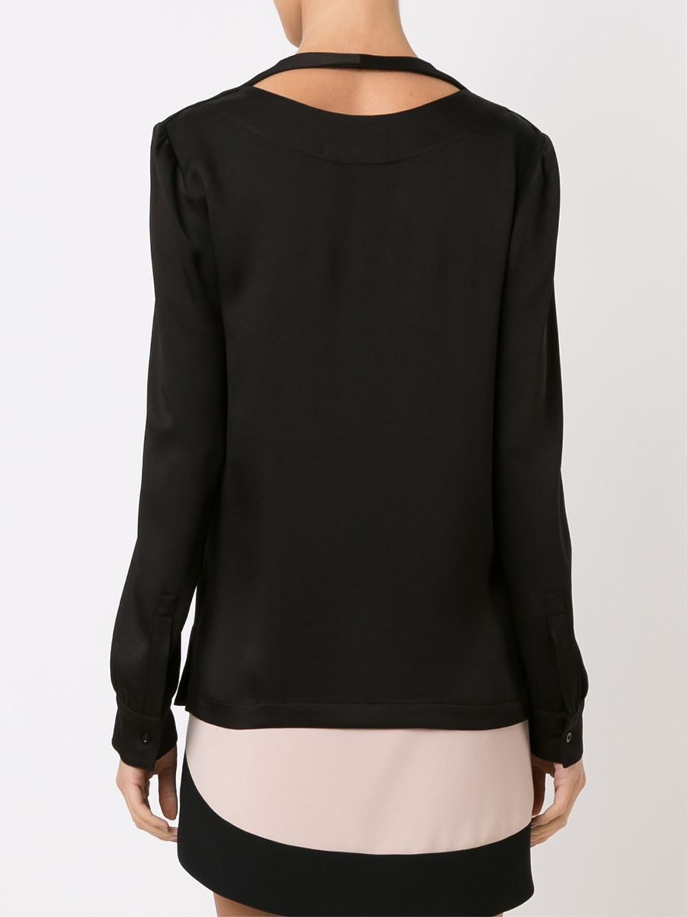 overlay square neck blouse