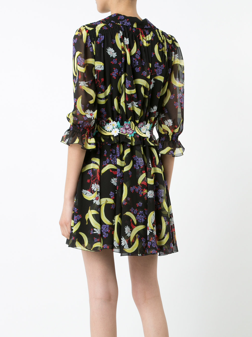 multiple print sheer dress