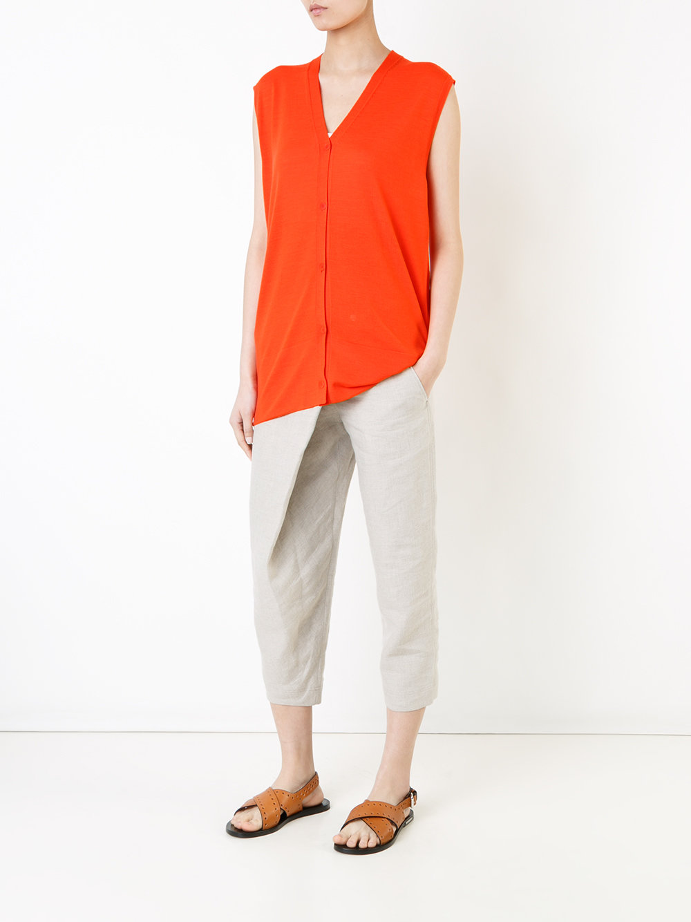 sleeveless cardigan