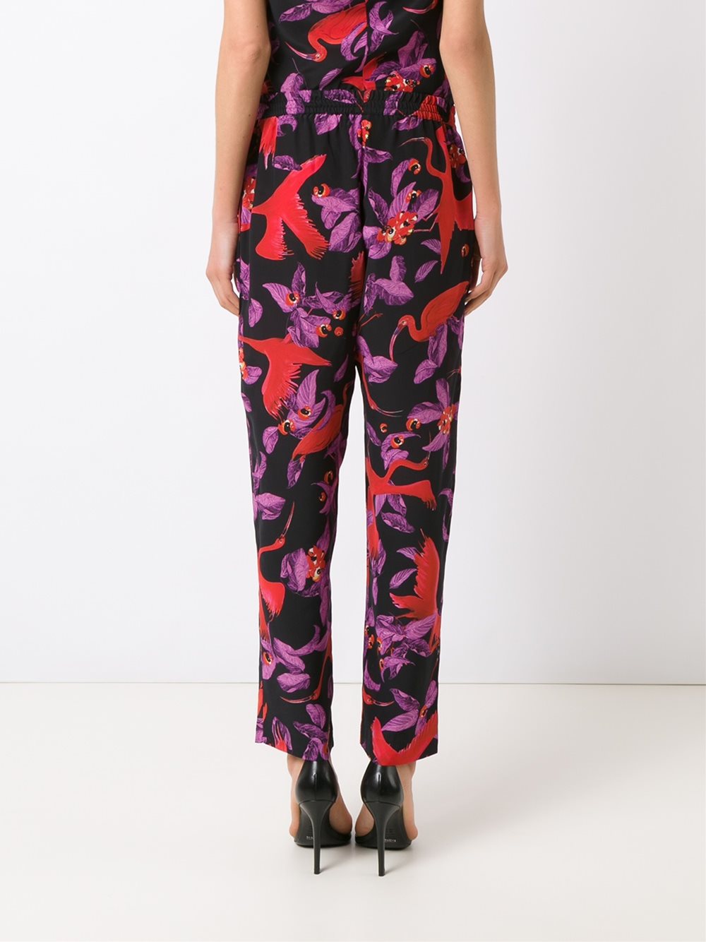 silk printed trousers