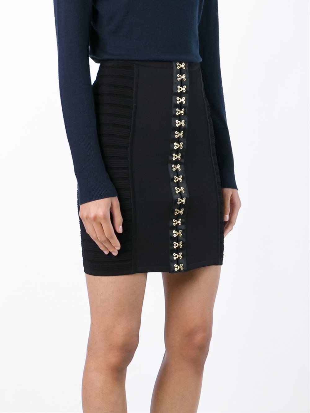 hook-eye fastening mini skirt