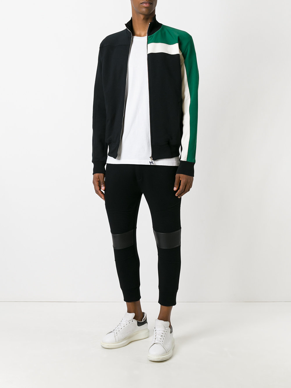 colour block jersey jacket