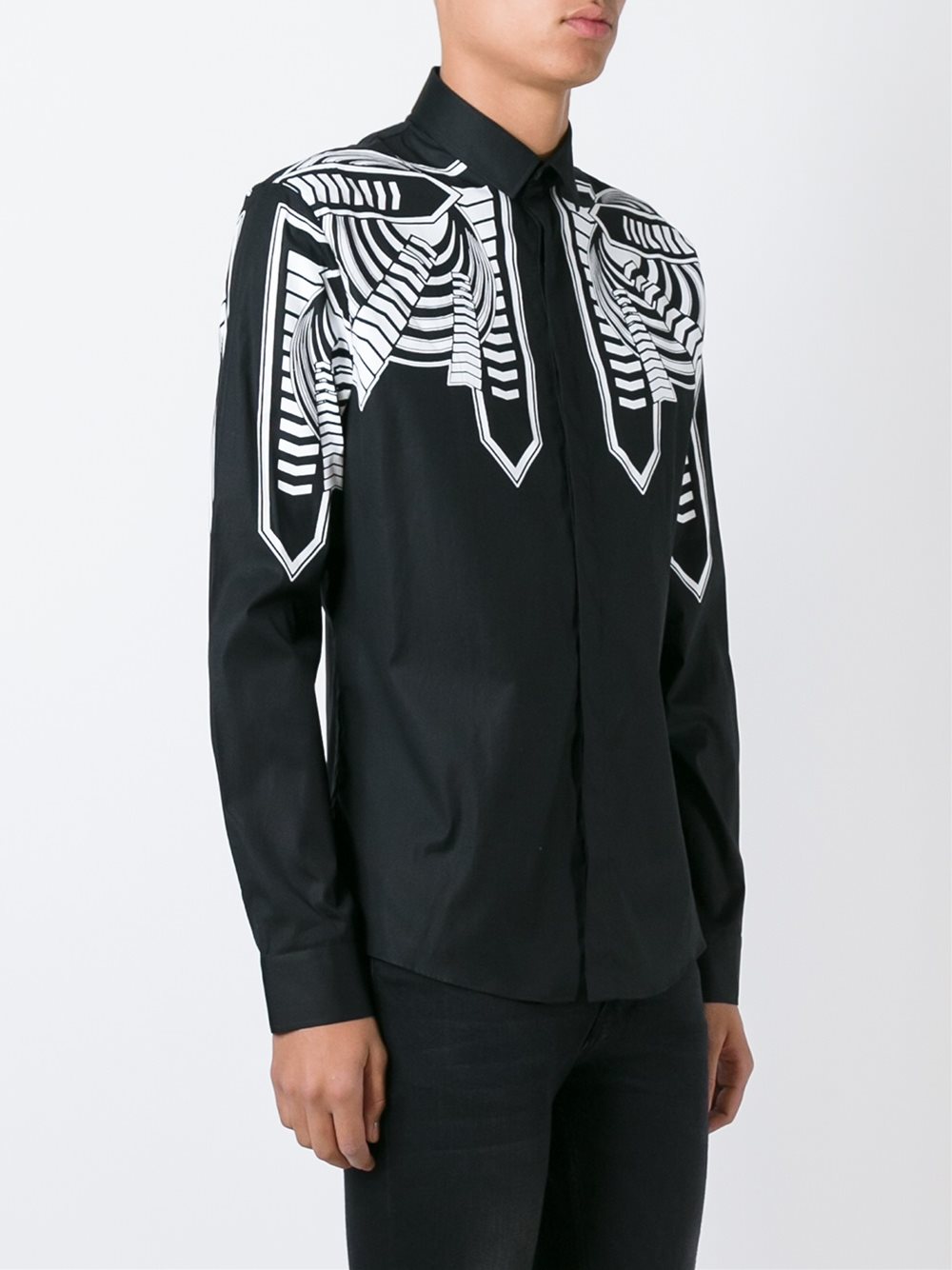 geometric print shirt