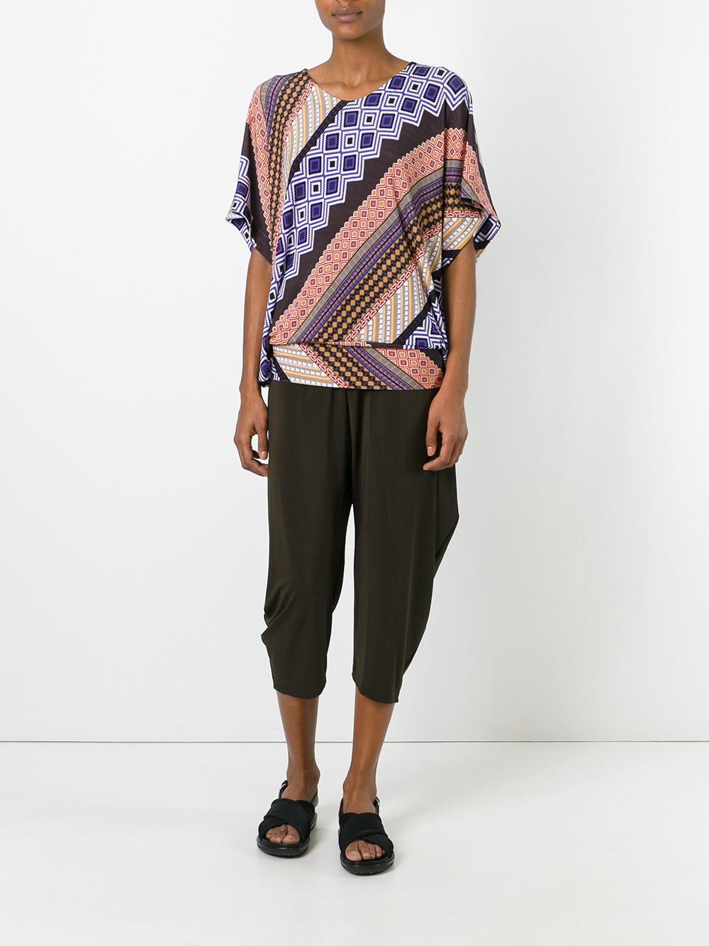 geometric print blouse